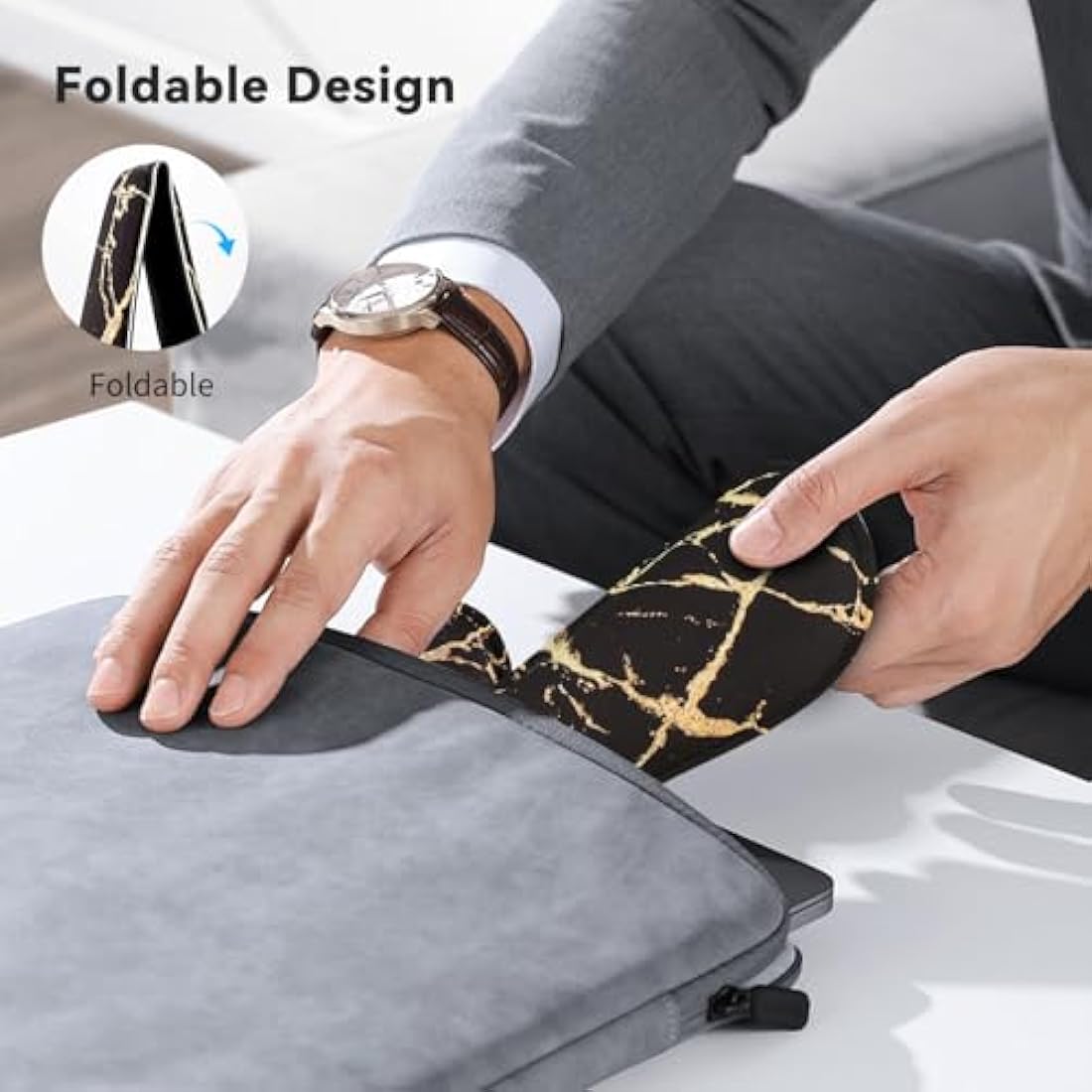 ZIBLY Wrist Rest Keyboard and Mouse Set - Non Slip Ergonomic Wrist Cushion Support Pad - Easy Typing,Pain Relief – Premium Silky Gel Memory Foam for Work from Home Gaming Computer Laptop