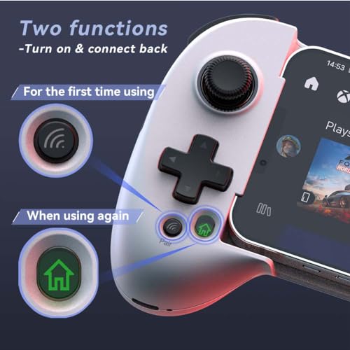 ShanWan Mobile Gaming Controller for Android/iOS, Phone controller for iPhone15, Bluetooth connection, PS Remote Gaming Xbox Cloud Steam Link GeForce NOW MFi Apple Arcade Gaming