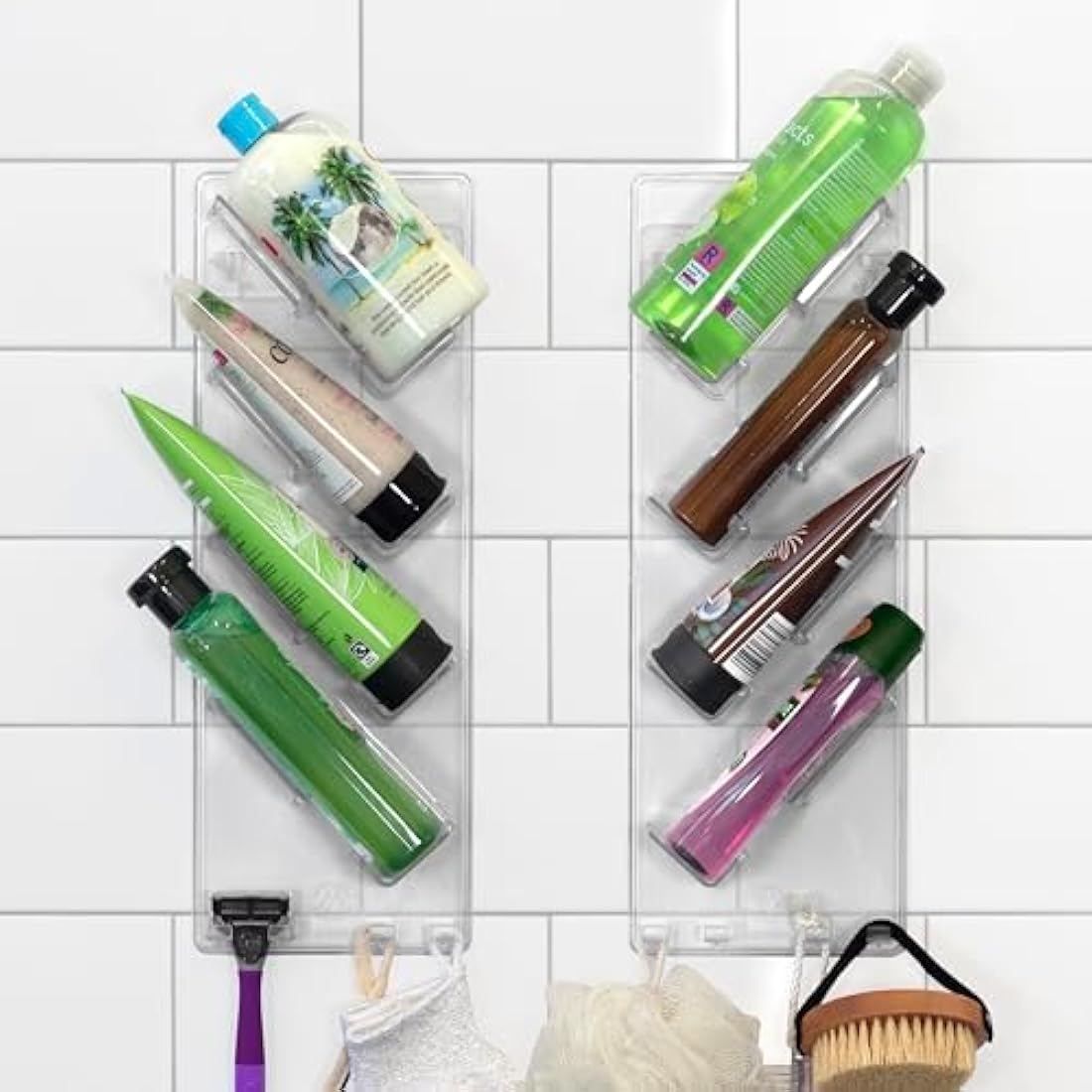 Shower Caddy (2 Pack) - Rustproof, No Drilling, No Suction Cups - Stores & Organises Shampoo, Conditioner and more - Bathroom Storage Rack