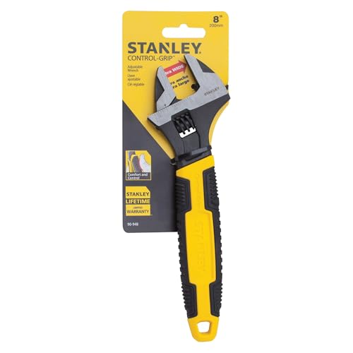 STANLEY MAXSTEEL Adjustable Wrench 30 x 200 mm Protective Phosphate Finish and Ergonomic Bi Material Handle 0-90-948
