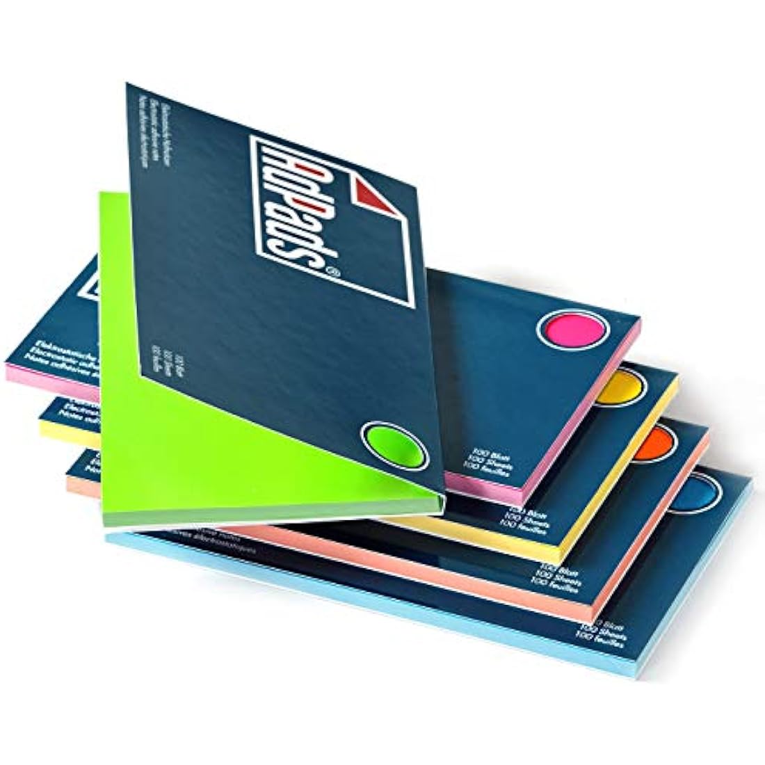 AdPads® Electrostatic Self-Adhesive Presentation Cards, 175 x 100 mm, 500 Sheets, Colourful, Large Static Sticky Notes, Movable and Slidable on Any Surface