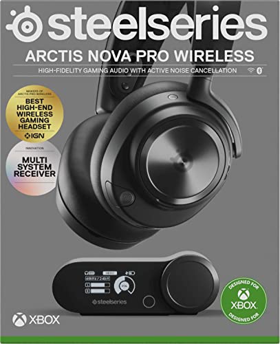 SteelSeries Arctis Nova Pro Wireless Xbox Omni-Platform Gaming Headset — Neodymium Magnetic Drivers — Active Noise Cancellation — 2 Battery System — Xbox, PC, PS5, PS4, Switch, Mobile