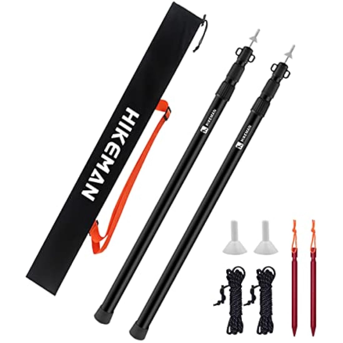 HIKEMAN Tent Poles Camping Poles for Tarp Awning Canopy Porch Sun Sails Tarpaulin Headroom Aluminium Adjustable Telescoping 90-230cm