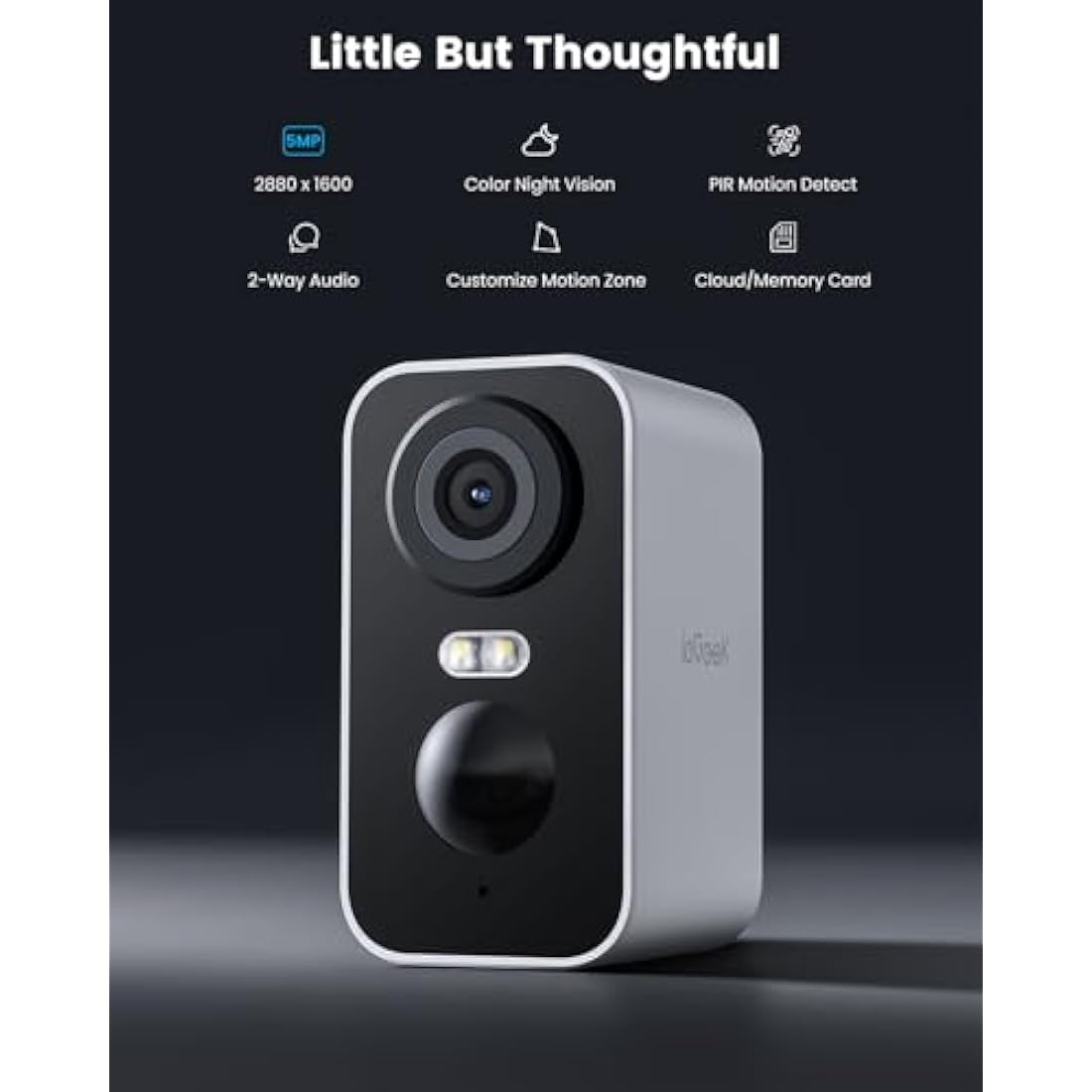 ieGeek 5MP Wireless Security Camera Outdoor Colorful Night Vision, Rechargeable Battery CCTV Camera Systems, WiFi Home Security Camera, Motion Detection,Siren Floodlight,Voice Intercom,Work with Alexa