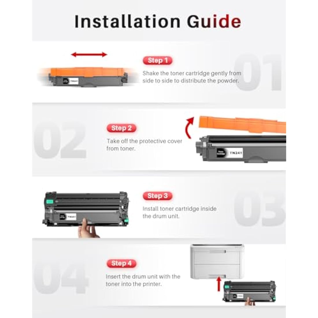 Halloya TN241 TN245 Toner Cartridges Replacement for Brother 9015CDW 9020CDW 9022CDW 3142CW 3140CW 3150CDW 3150CDN 3170CDW 9140CDN 9130CDN 9330CDW (4-Pack)