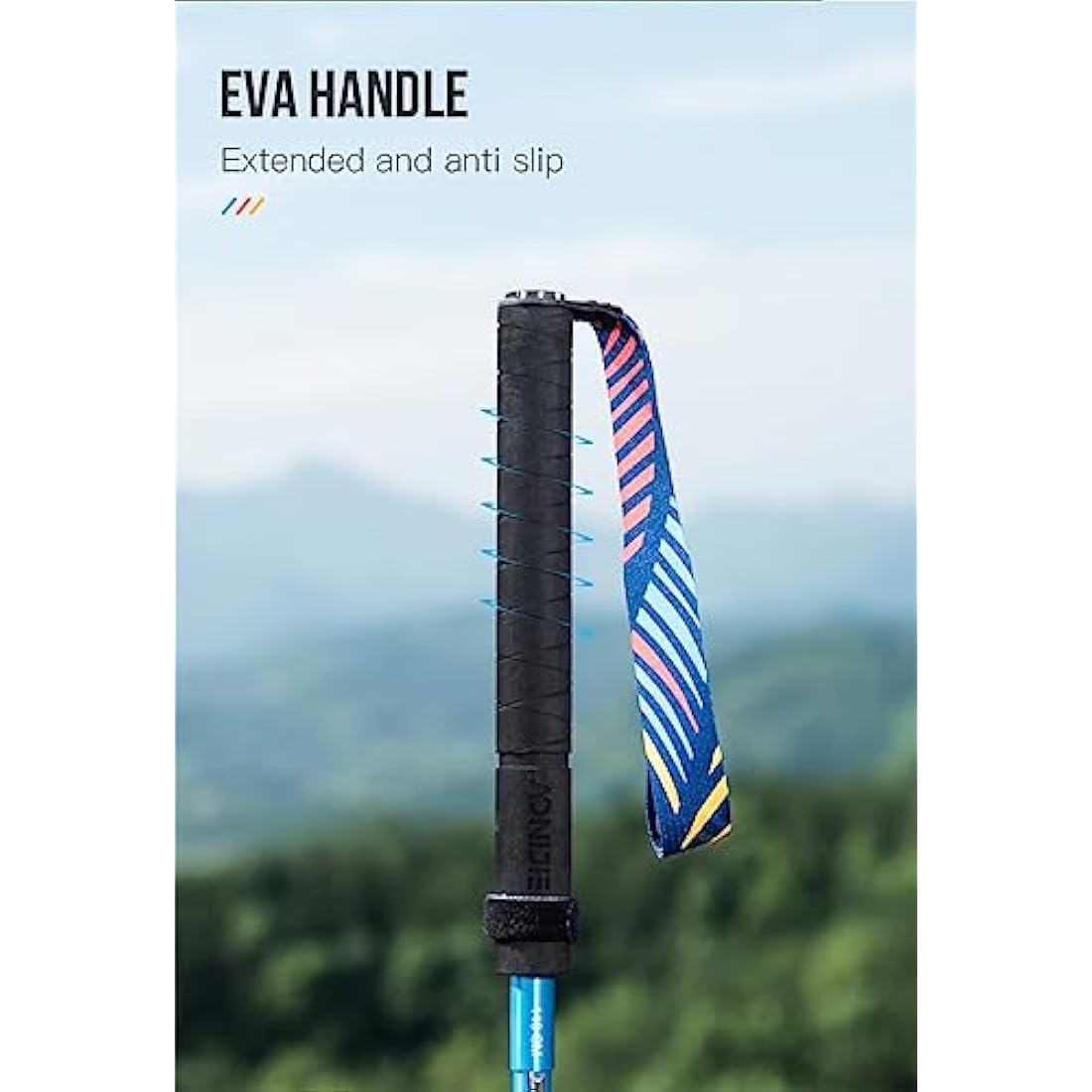 AONIJIE Folding Ultralight 7075 Aluminum AlloyTrekking Poles Quick Lock Trekking Hiking Pole Walking Stick