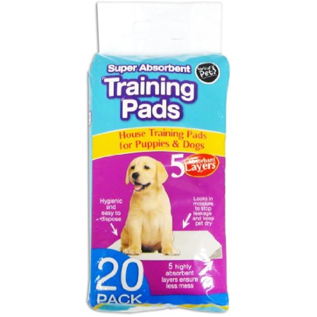 World of pets Pack of 20 Super Absorbent Premium Puppy Dog Training Pads 60 x 45cm, white