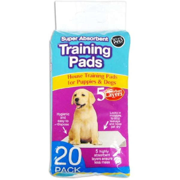 World of pets Pack of 20 Super Absorbent Premium Puppy Dog Training Pads 60 x 45cm, white
