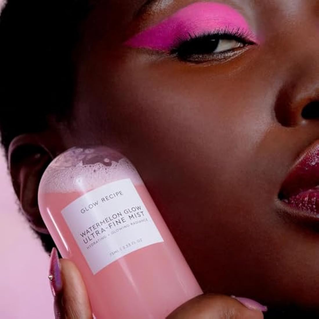 Glow Recipe Watermelon Glow Ultra-Fine Face Mist - Hyaluronic Acid Spray Moisturiser for Fresh, Glowing Skin - Hydrating Face Mist with Hibiscus AHA + Vitamin E - Glowing Skin Face Spray (75ml/2.5 oz)