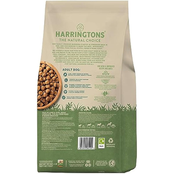 Harringtons Complete Dry Adult Dog Food Lamb & Rice 1.7kg (Pack of 4) - Made with All Natural Ingredients