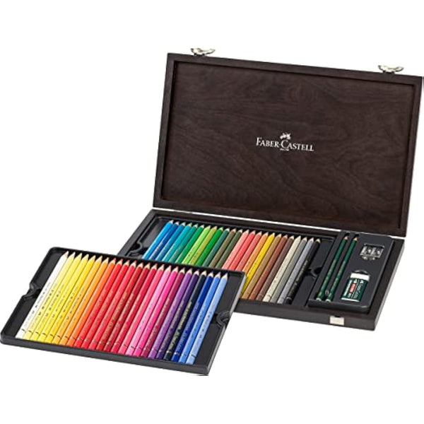 Faber-Castell Art & Graphic Polychromos Colour Pencil, Multicoloured, Wooden Case Of 48, For Art, Craft, Drawing, Sketching, Home, School, University, Colouring