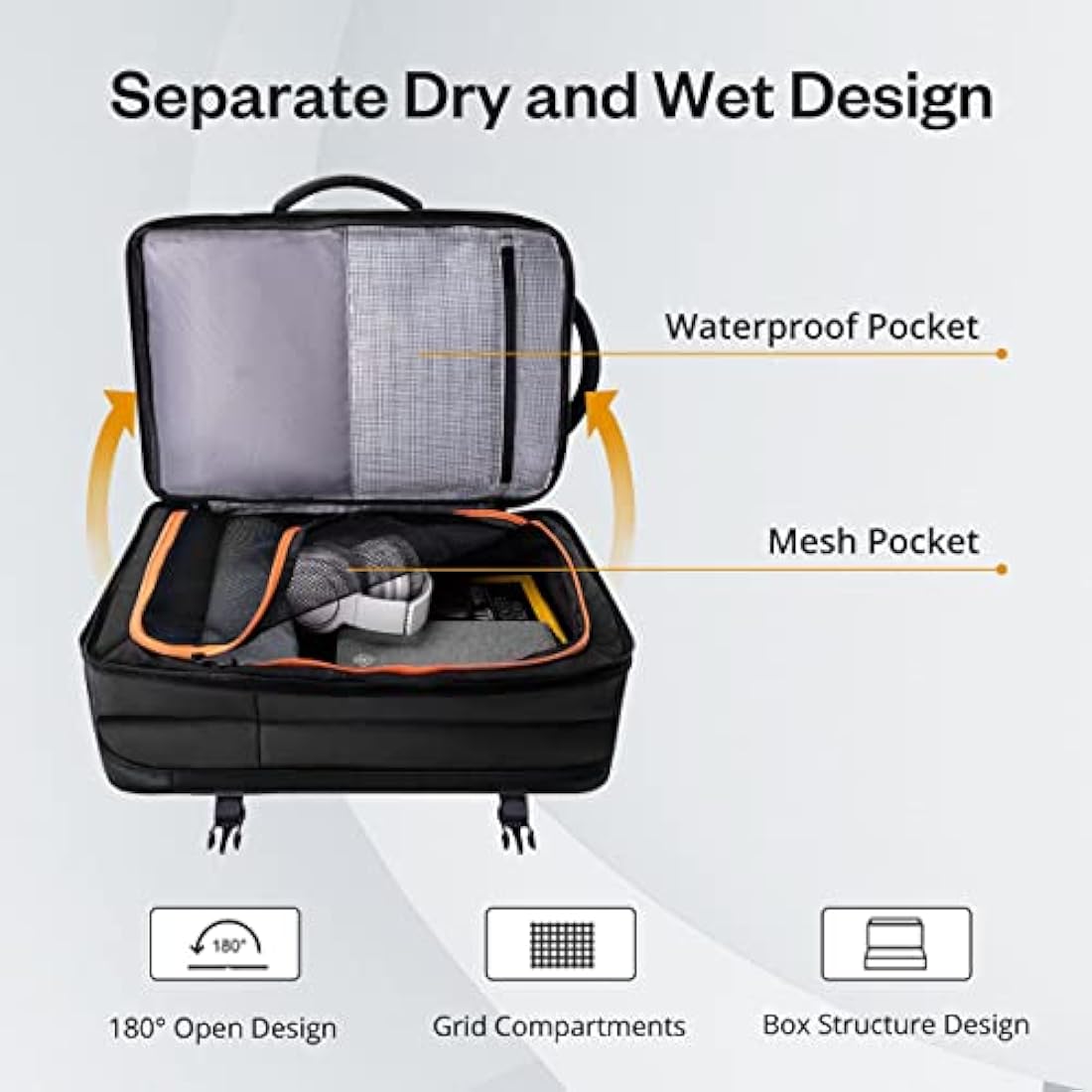 HEROIC KNIGHT Travel Laptop Backpack, Flight Approved Carry on Backpack, 17.3 Inch Water Resistant Busines Laptop Rucksack, Hand Luggage Bag With USB Charging Port, Underseat Cabin Bag For Men Women