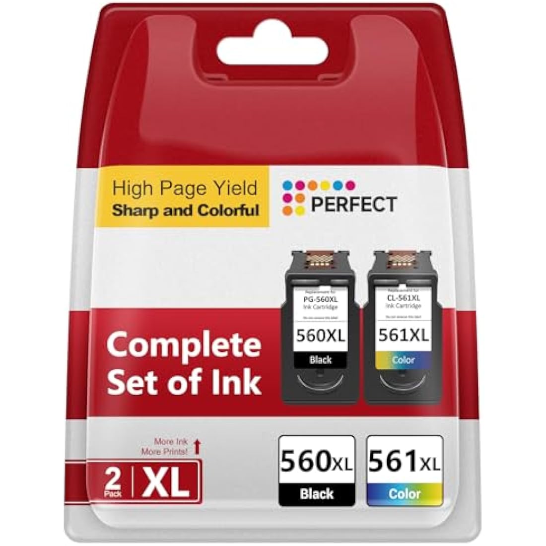 560XL 561XL Ink Cartridges, PG-560 Black & CL-561 Colour XL, High Capacity Replacement Canon 560 561 Ink Cartridges for Pixma TS5350 TS5351 TS5352 TS5353 TS7450 TS7451 (2 Pack)