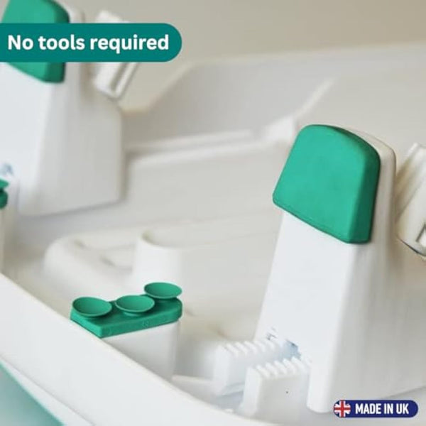 Helping Hand Kingfisher White Plastic Bath Board with Handle. Bath Board for Elderly and Disabled Users. Adjustable to Fit 16"-24" Width Baths. 200kg / 31 Stone Weight Limit