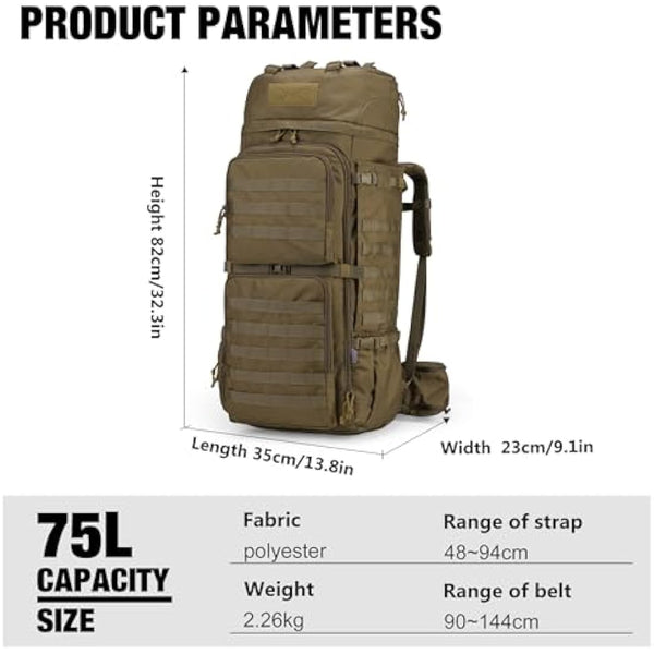 Mardingtop 75L Tactical Backpack Large Camping Backpack Military Rucksack with Rain Cover Molle System Army Backpack for Outdoor Trekking,Mountaineering,Hiking