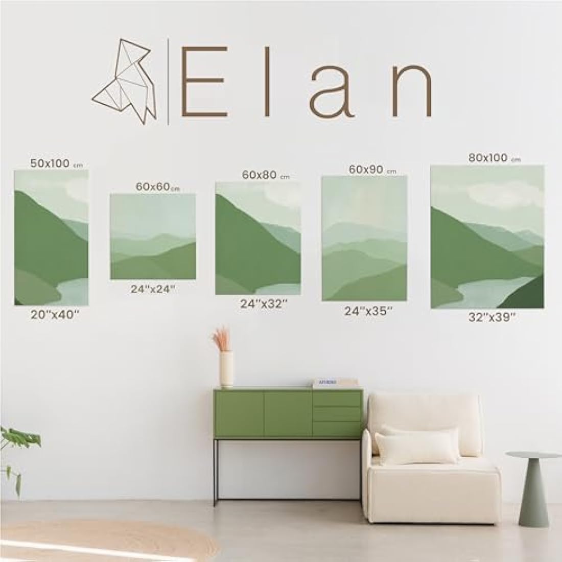 Elan Stretched Canvases 60x80 CM, 4-Pack Large Canvas for Painting 280 GSM, Triple Primed Large Stretched Canvas for Painting 60x80 CM