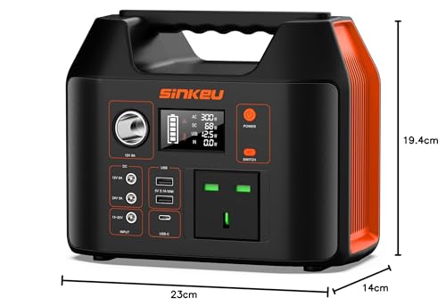 SinKeu Portable Power Station,27000mAh/99Wh Solar Generator with 230V/150W AC Outlet for Camping Emergency Outdoor Adventure Picnic Fishing Travel Party RV Trip(Solar Panel Not Included)