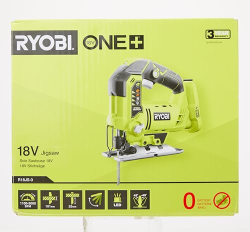 Ryobi R18JS-0 ONE+ Jigsaw with LED, 18 V (Body Only) - Green/Grey