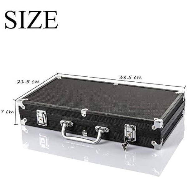 display4top 300 Piece Texas Holdem Poker Chips Set with Aluminum Case,2 Decks of Cards, Dealer, Small Blind, Big Blind Buttons and 5 Dice (300 Piece Chips)