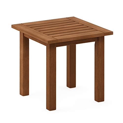 Furinno Outdoor Patio End, Side Tables, Wood, Natural, 45 (W) x 43.9 (H) x 44.45 (D) cm,FG18506