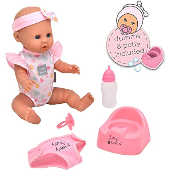 John Adams | Tiny Tears - Baby Classic - 38cm crying and wetting doll: One of the UK's best loved doll brands! | Nurturing Dolls | Ages 18m+