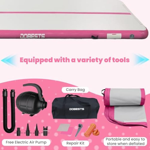 Inflatable Gymnastics Mat Tumbling Mat 6.6 ft 10 ft 13ft 16ft 20ft 4in/8in Thick Tumble Track Air Mat for Gymnastics For Home Kids Tumble Training Gymnastics/Yoga/Water/Dance