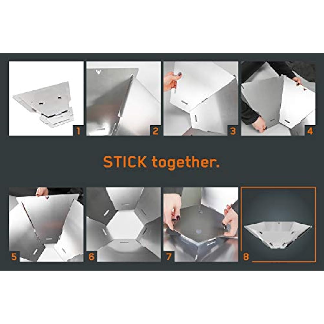 FENNEK Hexagon | The mobile fire pit made of stainless steel | Easy to dismantle and stick together | For camping, fishing vanlife and much more.