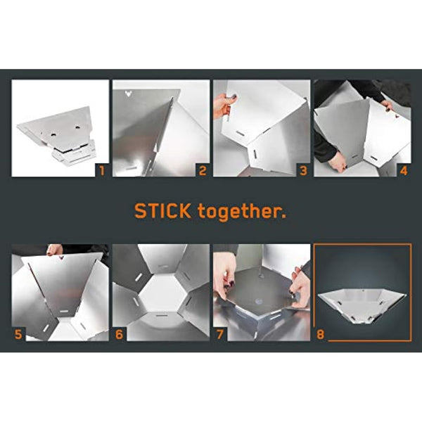 FENNEK Hexagon | The mobile fire pit made of stainless steel | Easy to dismantle and stick together | For camping, fishing vanlife and much more.