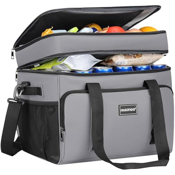 Hulongo Cool Bag Insulated Cooler Bag Waterproof Picnic Double Thermal Bag For Camping, Travel, Grocery Shopping & Fishing, 42L