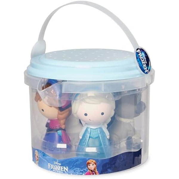 Disney Store Official Frozen Bath Toy Set, 5 Pc. Set, Includes Anna, Elsa, Olaf, Sven and Kristoff Frozen Toys with Storage Bucket, Suitable for 6 Months+