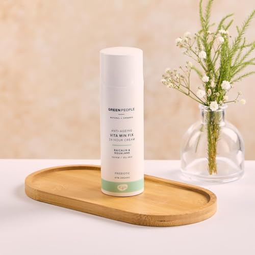 Green People Vita Min Fix Moisturiser - 24-Hour Cream - with Squalane (Derived from Olives) for Normal & Dry Skin - Paraben & Alcohol Free - Cruelty Free & Vegan, 50ml