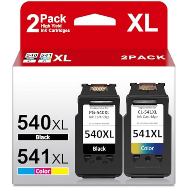 540XL 541XL Twin Pack Compatible for Canon 540 and 541 Ink Cartridges, Cannon 540 541 Printer Ink for Canon TS5150 Ink Cartridges for Pixma TS5150 MG3650s MG3600 MG3650 TS5151 MX475 MG4250 MG3250
