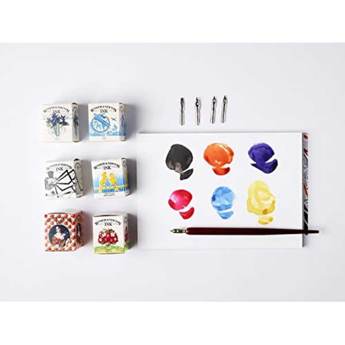 Winsor & Newton, Drawing Inks, Wiliam Collection Ink Pack, 8 x 14 ml Ink Bottles