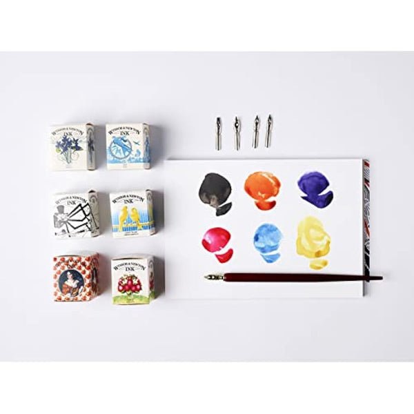 Winsor & Newton, Drawing Inks, Wiliam Collection Ink Pack, 8 x 14 ml Ink Bottles