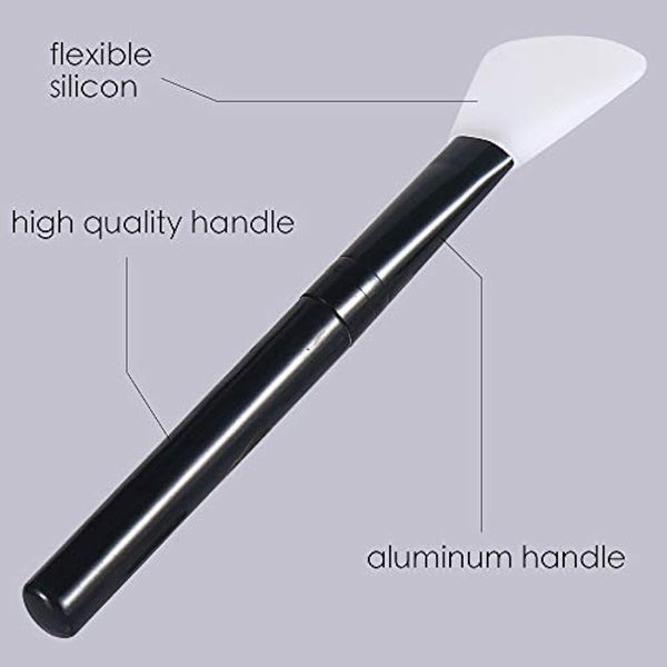 Face Mask Brush Silicone 2PCS Flexible Facial Mud Mask Applicator Brush, Hairless Moisturizers Applicator Tools, Wood Handle Mask Applicator for Mud, Clay, Charcoal Mixed Mask