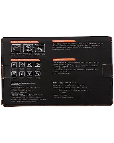 ASPERX 4000A Jump Starter Power Pack (up to All Gas or 10L Diesel Engine), 12V Car Battery Booster Pack Portable Jump Starter Power Bank with LED Display & USB-C for RV Truck SUV