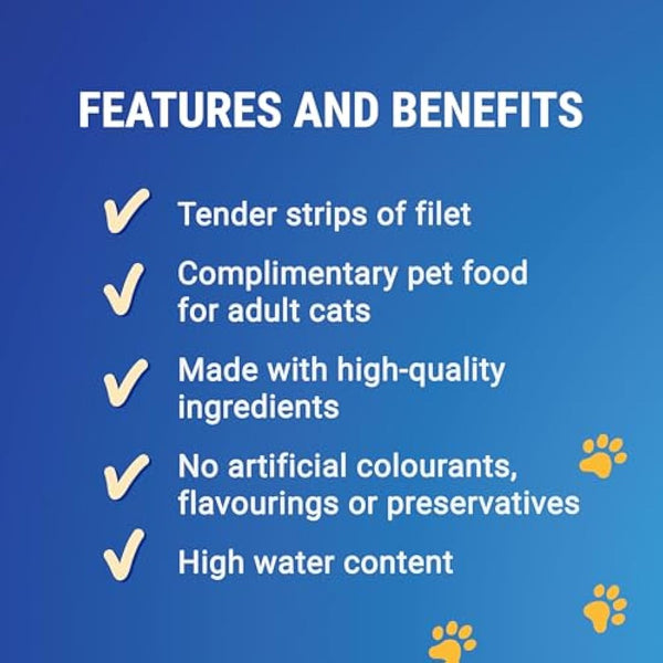 FELIX Soup Tender Strips Fish Selection Wet Cat Food 6x48g, (Pack of 8)