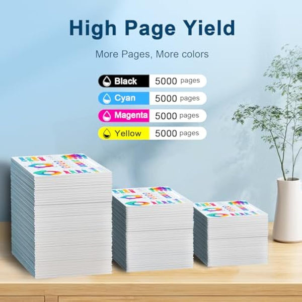 Jagute T9451 Ink Cartridges Compatible with Epson T9451 T9452 T9453 T9454 for Epson WorkForce Pro WF-C5210 WF-C5210DW WF-C5290 WF-C5290DW WF-C5710 WF-C5710DWF WF-C5790 WF-C5790DWF Printers (4 Pack)