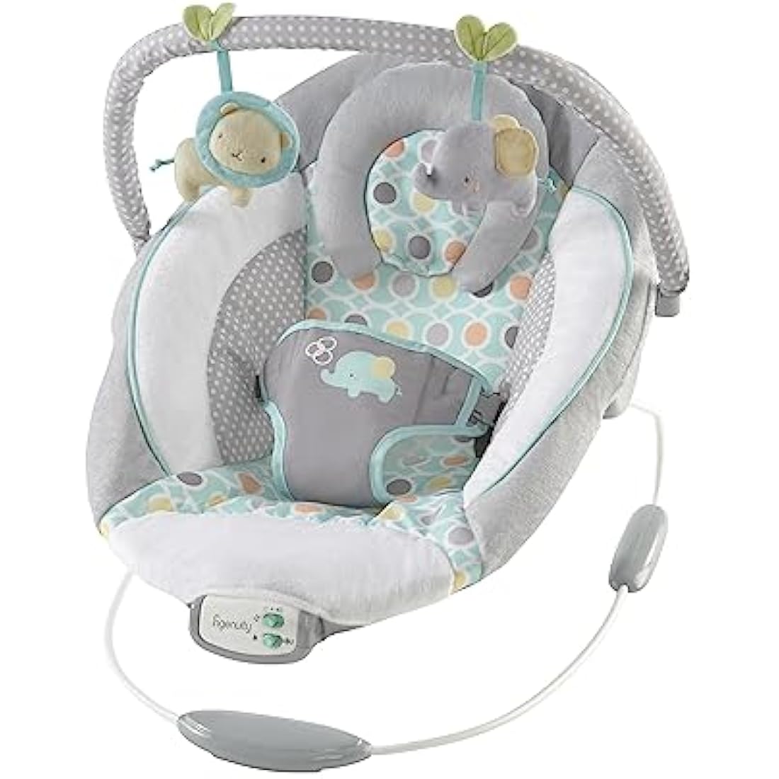 Ingenuity, Soothing Baby Bouncer Chair with Soothing Vibrating Infant Seat, Morrison - 8 Melodies, Removable Toy Bar with 2 Plush Toys, Volume Control, 3-Point Harness, Newborn 0-6 Months