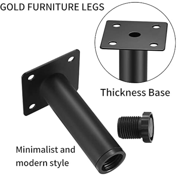 Fulushouxi 4 Pcs Furniture Legs, 5.9"/15cm Adjustable Furniture Support Feet, Metal Sofa Replacement Support Feet Legs for Sofa Table Chair Desk Kitchen Cupboard Cabinets Legs Feet (15CM)