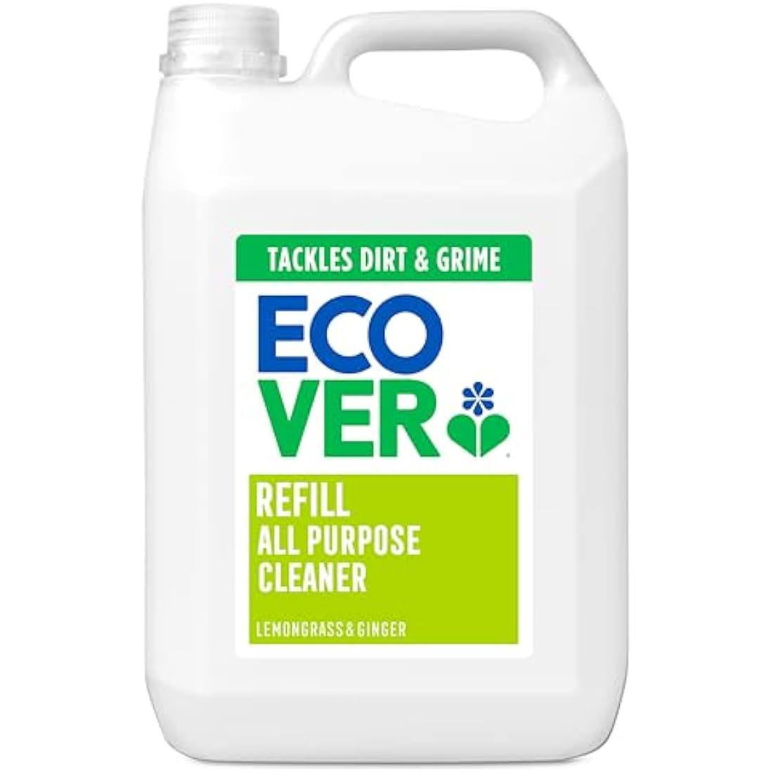 Ecover All Purpose Cleaner Refill, Tackles Dirt & Grime, For Hard Surfaces, Lemongrass & Ginger Scent, Pack of 1, 1 x 5L