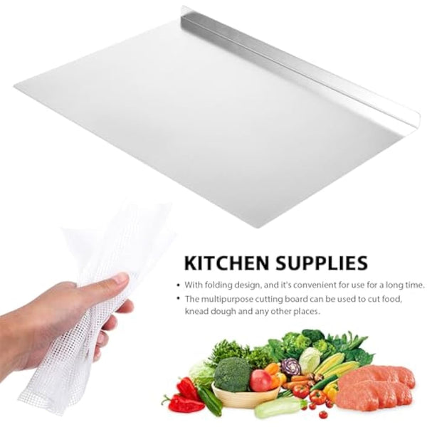 DOITOOL Stainless Steel Worktop Saver Food Cutting Board Stainless Steel Chopping Board Dough Board Non Stick Baking Board for Rolling Dough Making Bread Pizza Biscuits - 30 x 40CM