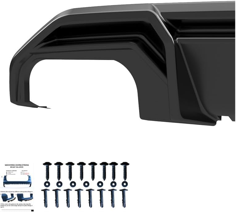 Oneway Rear Diffuser compatible with Audi A3 8Y S-Line/S3 Sedan/Sportback 2020- - Gloss black