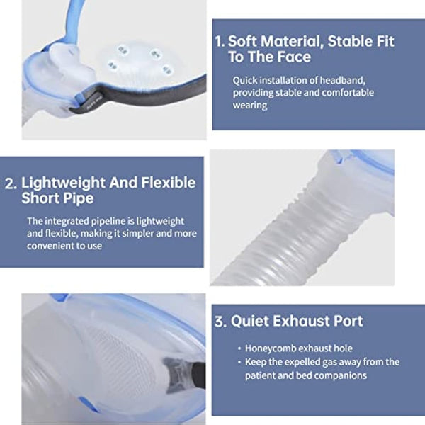 AirFit P10 Nasal Pillow Tube Frame, Headgear Strap Fit for ResMed AirFit P10, Full Combination Mask Accessory Includes Headgear Strap, Frame, Tube, S M L Size 3X Nasal Pillow, Mask Fit for Sleep
