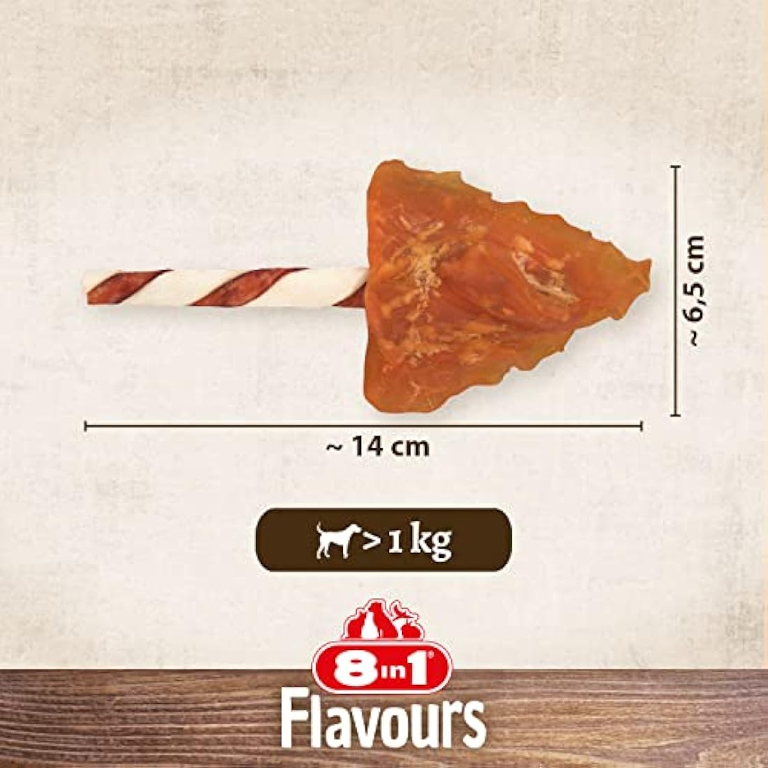 8in1 Triple Flavour Wings chew sticks for dogs - extra-meaty chew snacks, 113g bag