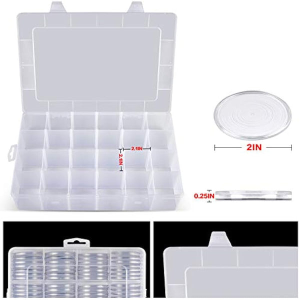 168 Pieces 46mm Coin Capsules with Foam Gasket and Plastic Storage Organizer Box, 6 Sizes (20/25/27/30/38/46mm) Coins Collector Case Holder for Coin Collection Supplies