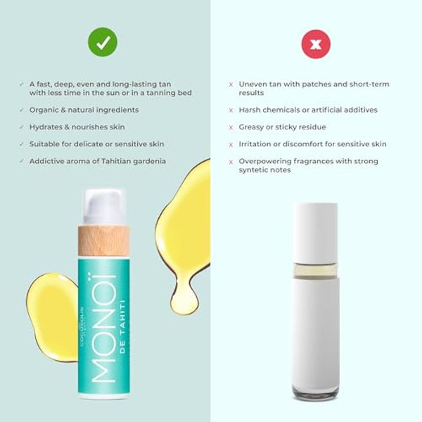 COCOSOLIS MONOI Accelerator - Organic Tanning Oil with Vitamin E & Monoi de Tahiti Oil for a Fast Intensive Tan - Tanning Enhancer for a Chocolate Tan - Nourishing Body Lotion (200)