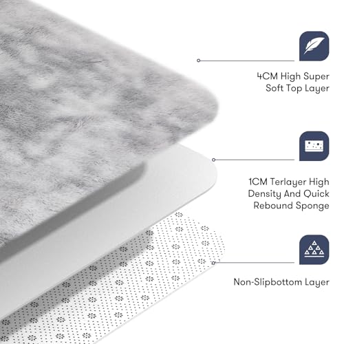 JOJOSEE Rugs Living Room, 160 x 230 cm Grey Area Rug, Anti Slip Soft Fluffy Shaggy Extra Large Floor Carpets Mat for Bedroom, Nursery Bedside (Light