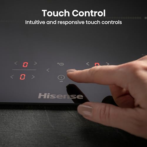 Hisense E6432C Built-in 60cm Electric Ceramic Hob with Child Lock, Touch control, Timer Function - Black 7200W, 20 x 24 x 2 inches (L x W x H)