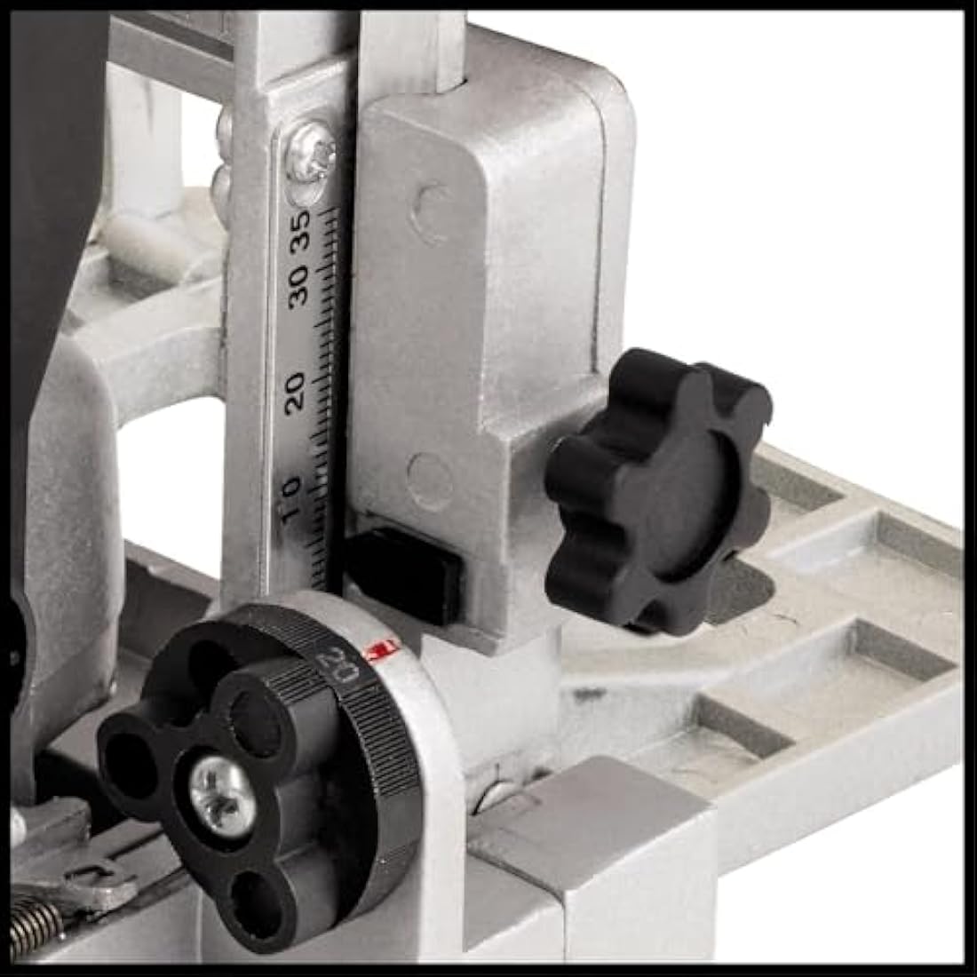 Einhell TC-BJ 900 Biscuit Jointer | 860W Plate Joiner With 100mm Mini Circular Saw Cutter, Variable Cutting Depth (Max 14mm) | Biscuit Joiner With Dust Extraction For Woodworking , Red